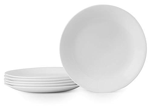 Corelle Vitrelle Timber Shadows 18-Piece Service for 6 Dinnerware Set — Winter Frost White + Winter Frost White