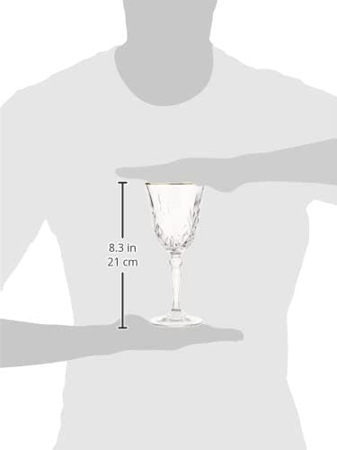 Siena Collection Crystal Red Wine Glasses with Gold Band Design - Set of 4