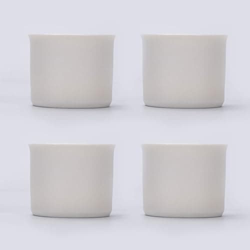 Ceramic Espresso Cups Set of 2, 2.5oz Demitasse Shots — White