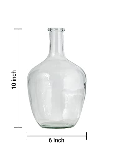 Serene Spaces Clear/Brown Tall Glass Vase, Elegant Home Decor for Fresh or Dried Flowers