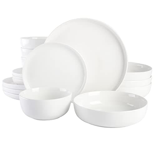 Gibson Home Oslo Porcelain Chip & Scratch Resistant Dinnerware Set, White (16pcs, Service for 4) — White