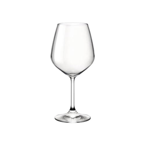 Bormioli Rocco 18oz Red Wine Glasses, Crystal Star Glass, Laser Cut Rim, Elegant Party Sets (Set of 4)