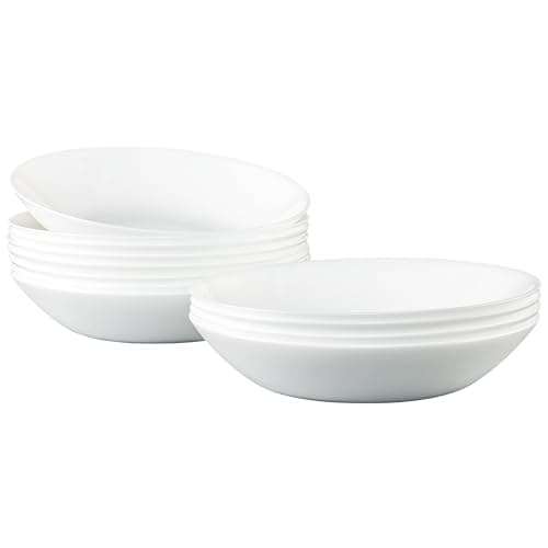 12-Piece Tempered Glass Pasta Bowls Set, 7-4/5 Inch Round