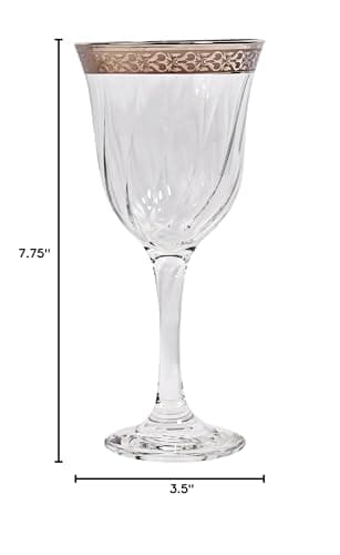 Lorren Home Trends Red Wine Goblets (Set of 6) Venetian Design