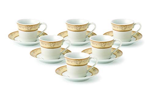 Chloe-6 Gold Cups and Saucers