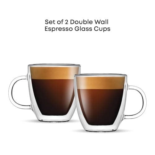JoyJolt Savor Double Wall Insulated Espresso Mugs (Set of 2) - 5.4-Ounces