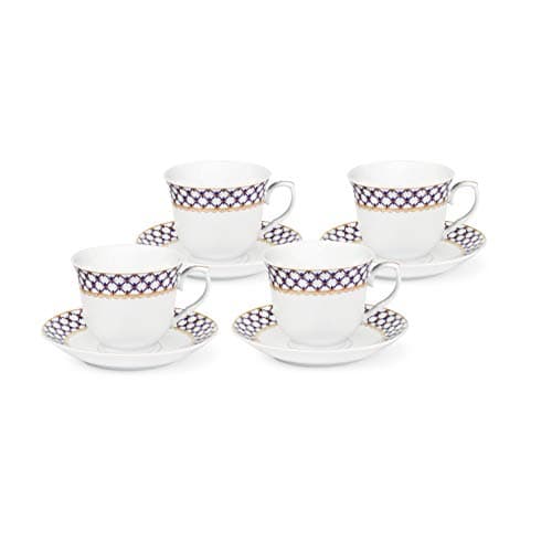 Lorenzo Tea/Coffee Set for 4, Blue/Gold