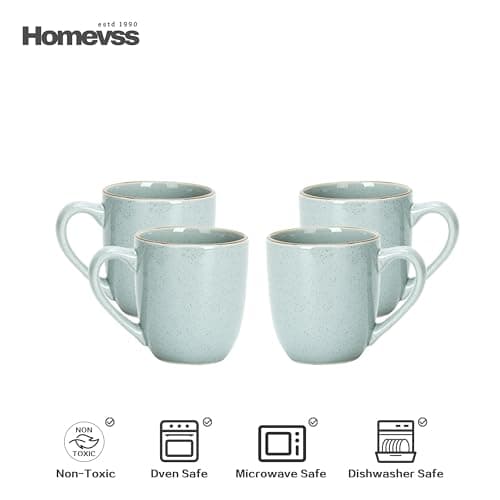 Eur-Nordic Shiny Glaze Grey Dinnerware Set with Speckle Effect — Gray