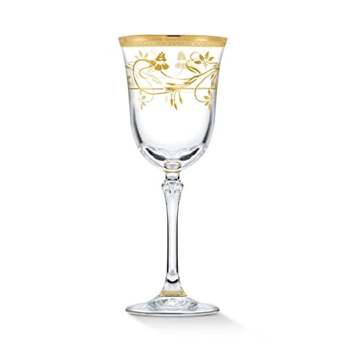 Lorren Home Trends Rosalia Flower White Wine Set of 4
