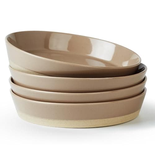 Famiware Saturn 4-Piece Pasta Bowls Set, White — Cinnamon Brown