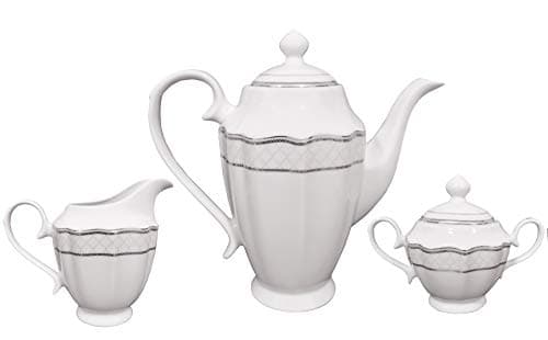 Lorren Home Trends Lace-57 Silver Dinnerware Set for Entertaining