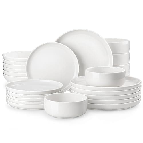 MALACASA Series LUNA 24-Piece Modern Porcelain Dinnerware Set