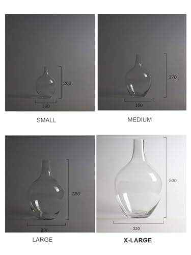 20" Clear Glass Vase for Pampas Grass & Home Decor