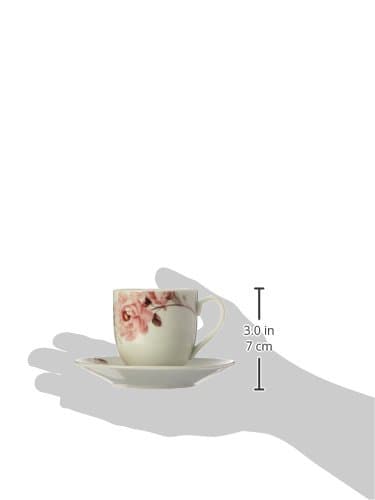 Lorenzo Import Pink Floral & Butterfly Espresso Set (Serves 6)
