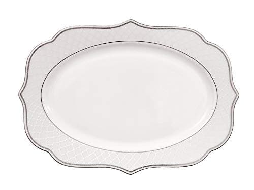 Lorren Home Trends Lace-57 Silver Dinnerware Set for Entertaining