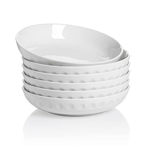 Onniyor 32 Ounce Microwave & Dishwasher Safe Pasta Bowl Set, White