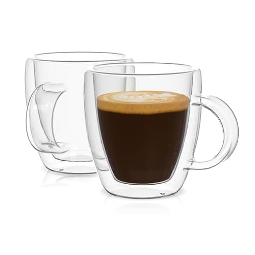 Double Wall Insulated Espresso Mugs (Set of 2) for Mindful Design - 5.4 oz
