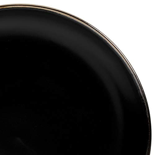 Gibson Home Rockaway Round Stoneware Dinnerware Set, Black/Gold Rim (4 Servings)