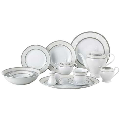 Lorren Home Trends 57-Piece Porcelain Dinnerware Set for 8, Alina-GD — Sirena