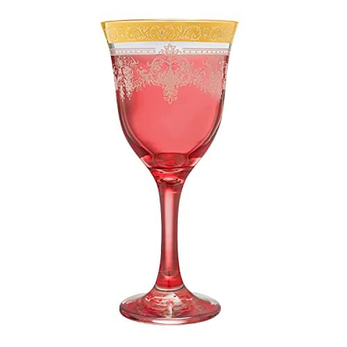 Lorenzo Import Red-Corona Wine Goblets, 9 Oz Set of 6
