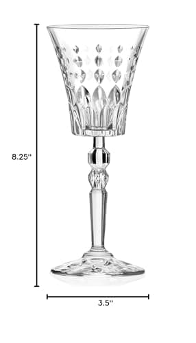 Lorren Home Trends Marilyn Set of 6 Red Wine Glasses