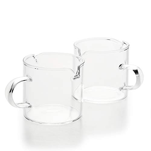 BCnmviku Clear Glass Shot Glasses with Double Spouts (2 Pack)