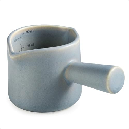 Ceramic Espresso Cups with Dual Measurement Scale, 3 Oz/90 Ml, Blue