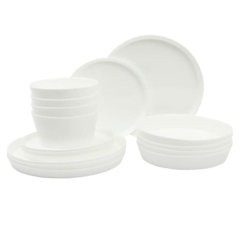 Gibson Home Oslo Porcelain Chip & Scratch Resistant Dinnerware Set, White (16pcs, Service for 4) — White (Modern Opal)
