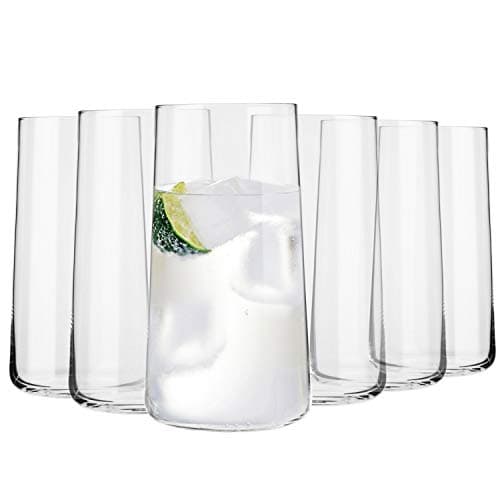 Set of 6 Krosno Tall Crystal Water Glasses, 18.3 oz, Dishwasher Safe, Made in Europe