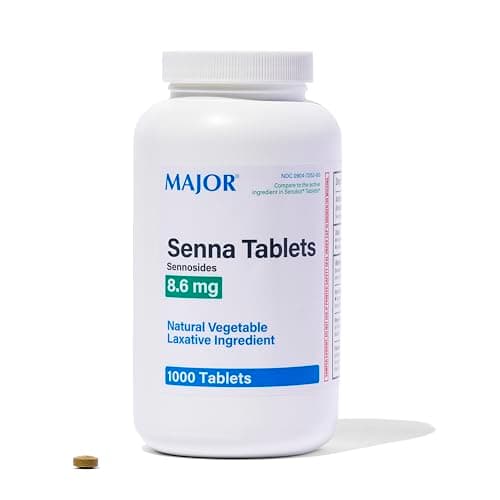 Senna 8.6 mg Natural Vegetable Laxative 1000 Tablets by MAJOR PHARMACEUTICALS (Revised Version)