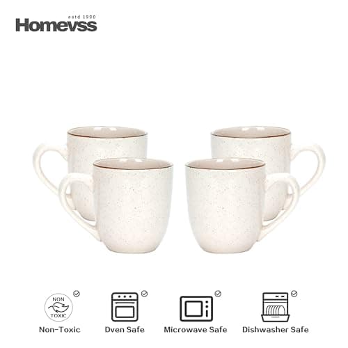 Eur-Nordic Shiny Glaze Grey Dinnerware Set with Speckle Effect — Peach