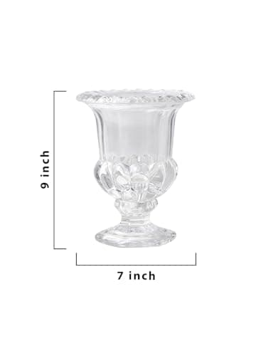 Serene Spaces Large Glass Urn, 9" Tall, 7" Diameter, Wedding Event Centerpiece