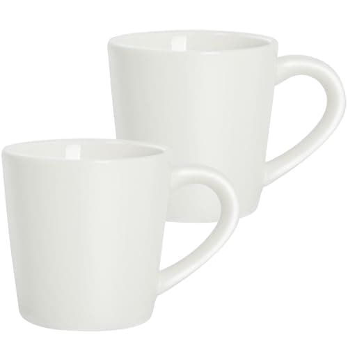 2-Pack White Ceramic Espresso Cups Set for Coffee and Tea