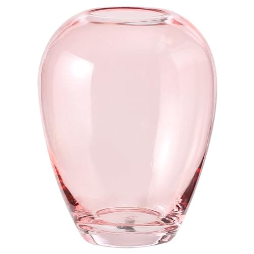 Large Glass Vase for Living Room, Dining Table, Shelf — Pink