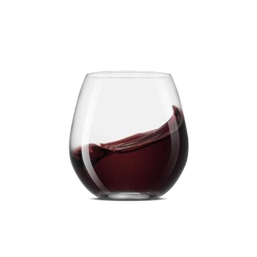 JoyJolt Stemless Wine Glasses for Red or White (Set of 4) - 15-Ounces