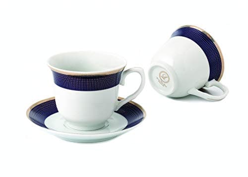 Midnight-4 Cups and Saucers, Blue