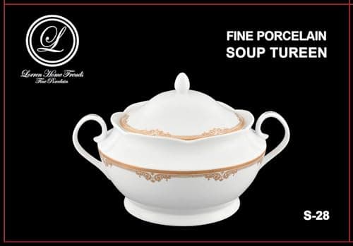 Lorren Home Trends Porcelain Souptureen with Lid Catherine