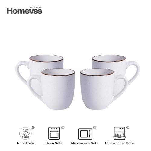 Eur-Nordic Shiny Glaze Grey Dinnerware Set with Speckle Effect — Matt White