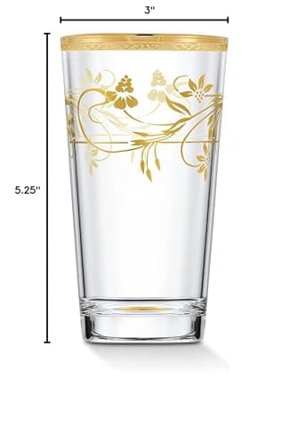 Rosalia Flower High Ball Glasses, Set of 4