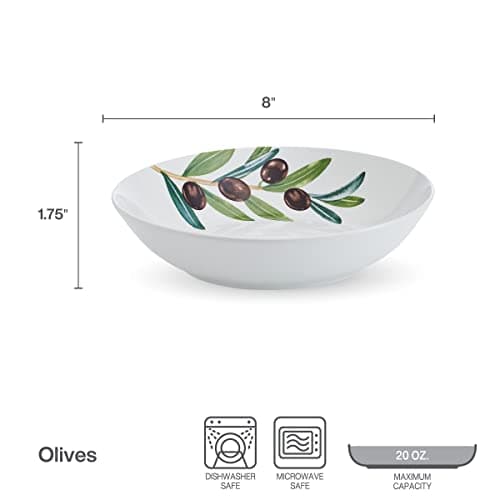 Studio Nova White 8 Inch 20 Ounce Pasta Bowls Set of 4