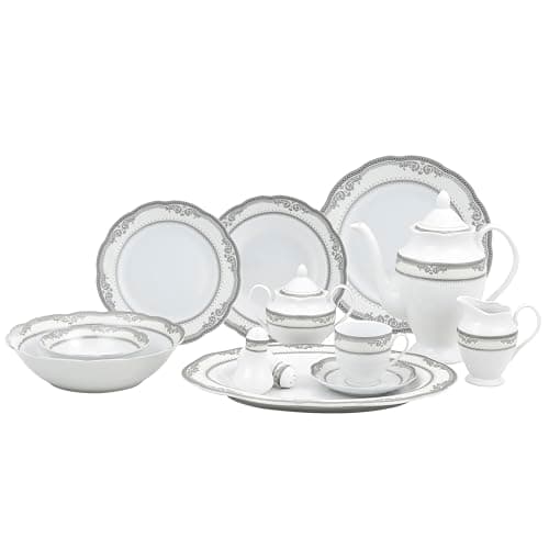 Lorenzo Import Isabella 57-Piece Wavy Porcelain Dinnerware Set for Casual and Formal Gatherings 
| Lorenzo Import Isabella 57-Piece Wavy Porcelain Dinnerware Set for Families and Entertaining 
| Lorenzo Import Isabella 57-Piece Wavy Porcelain Dinner 