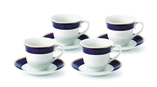 Midnight-4 Cups and Saucers, Blue