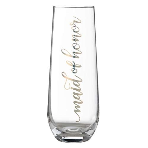 Maid of Honor Stemless Champagne Glass - Lillian Rose Gold - 5.75 - Clear