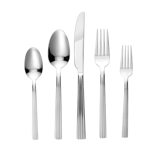 Lorren Home 20 Piece Stainless Steel Flatware Set, Dishwasher Safe, Servings 4