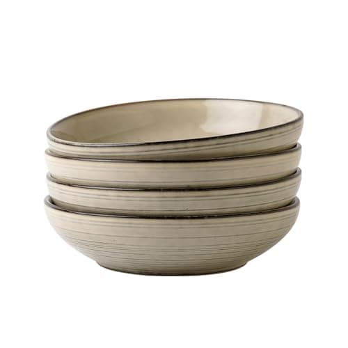Famiware Moonlight 8.5 Inch Stoneware Bowls Set of 4, White — Castle Wall