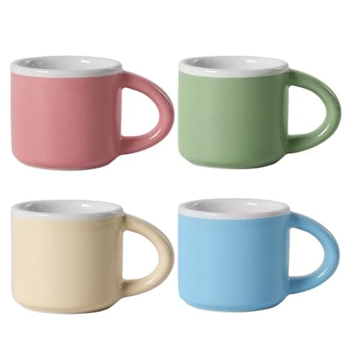 INGOFIN Ceramic Espresso Cups Set of 4, 2 oz Demitasse Mug Accessories
