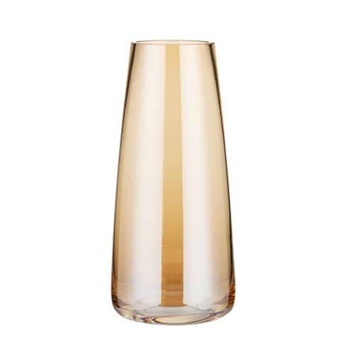 Modern Crystal Glass Vase for Home, Office, and Wedding Decor — Amber