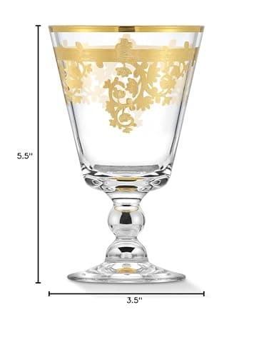 Lorren Home Trends Rosalia Gold Short Goblets Set