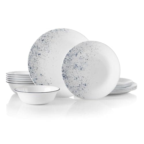 Corelle Vitrelle Timber Shadows 18-Piece Service for 6 Dinnerware Set — Indigo Speckle