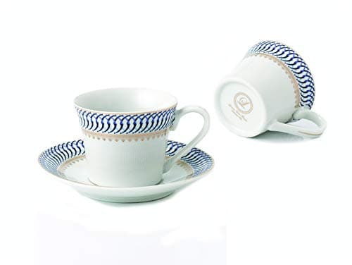 Blue Sapphire 6-Piece Cup and Saucer Set by Lorren Home Trends